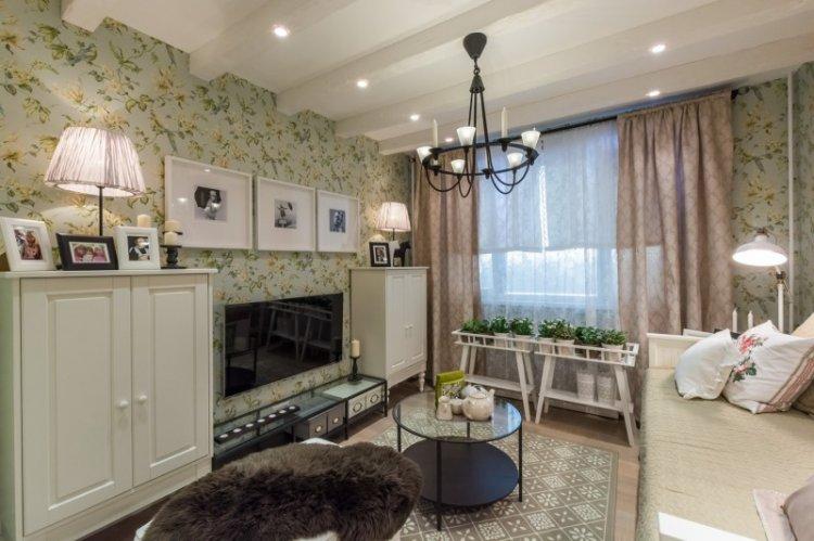 Шторы в стиле прованс в гостиной, зале - дизайн фото