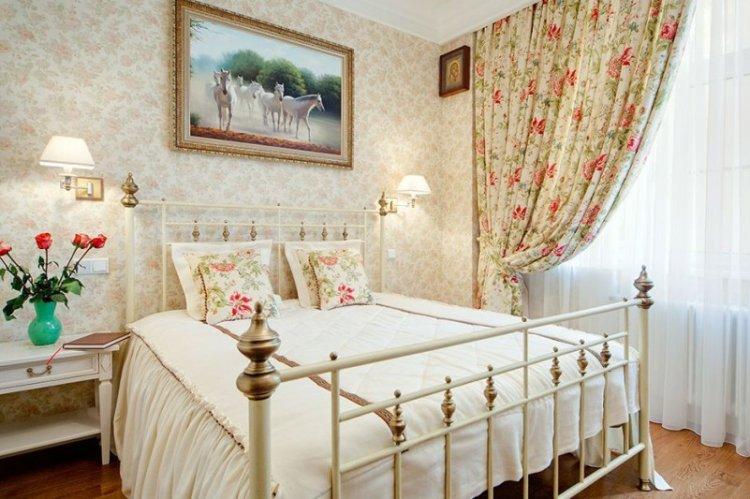 Шторы в стиле прованс в спальне - дизайн фото