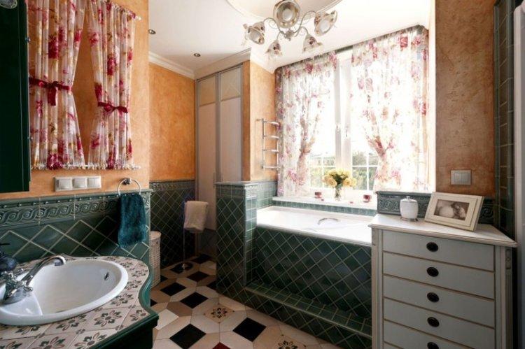 Шторы в стиле прованс в ванной комнате - дизайн фото
