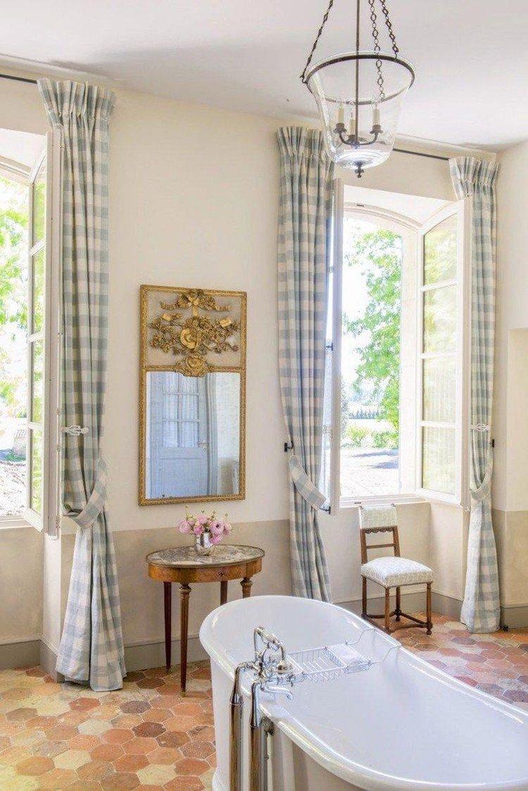 Шторы в стиле прованс в ванной комнате - дизайн фото