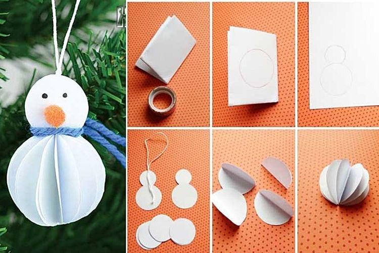 Снеговик-книжка из бумаги своими руками