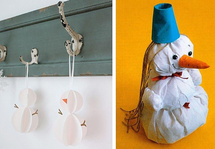 Снеговик из бумаги своими руками - фото и идеи