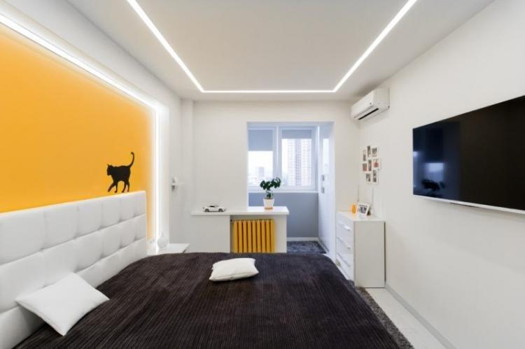 Дизайн потолка - Дизайн спальни в современном стиле