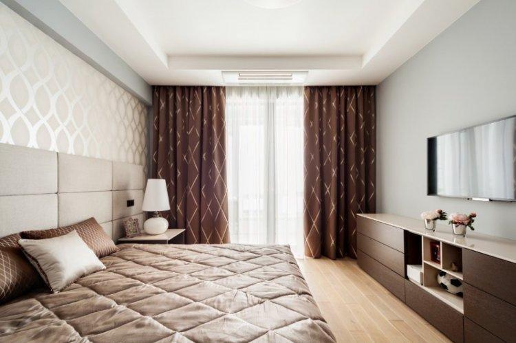 Шторы - Дизайн спальни в современном стиле