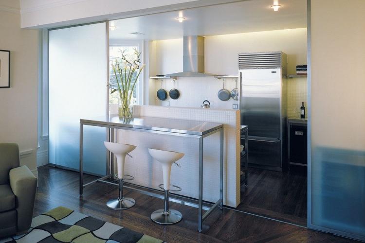 Стеклянные перегородки в кухне - Дизайн интерьера