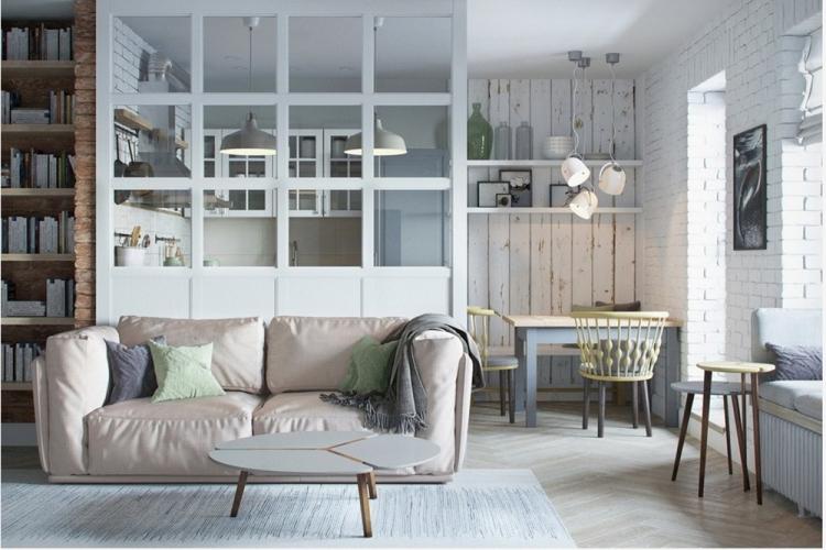 Стеклянные перегородки в гостиной - Дизайн интерьера