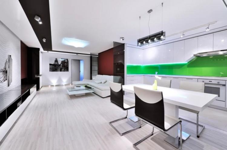 Отделка потолка - Стиль хай-тек в интерьере