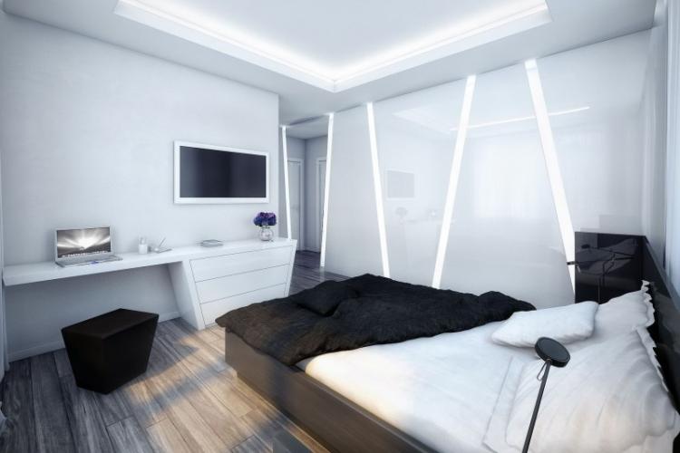 Отделка потолка - Стиль хай-тек в интерьере