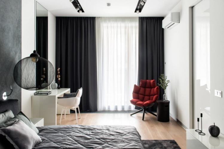 Спальня в стиле хай-тек - Дизайн интерьера фото