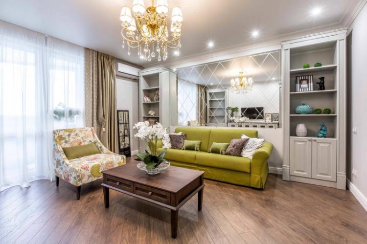 Гостиная в стиле неоклассика - дизайн интерьера фото