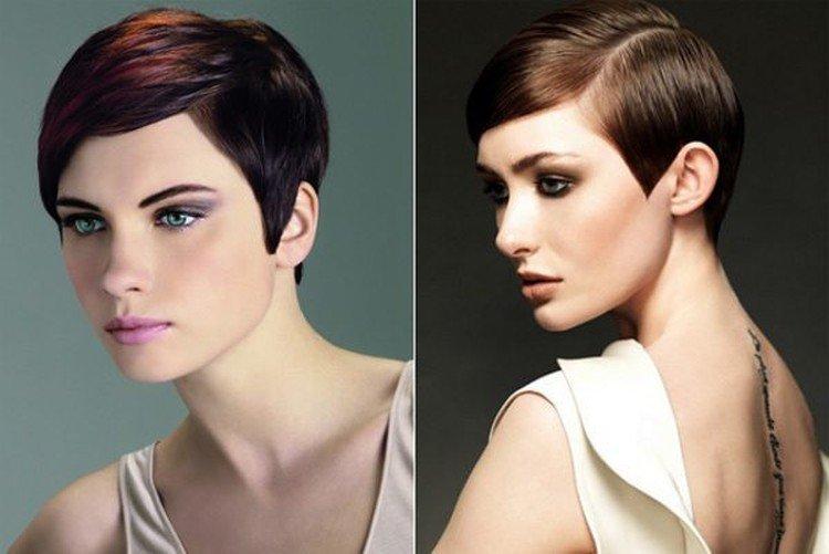 Четкая линия пробора - Стрижка пикси на короткие волосы
