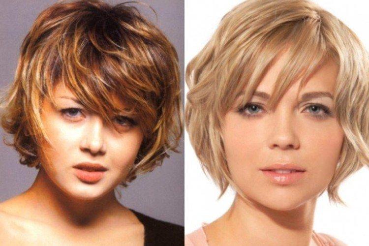 Стрижка шегги на короткие волосы для круглого лица