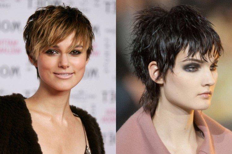 Стрижка гаврош на короткие волосы для круглого лица