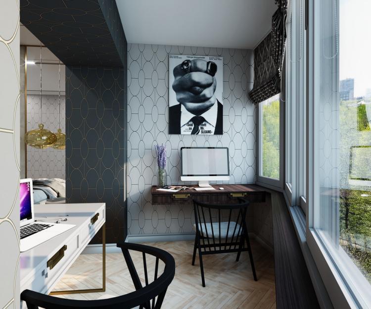 «Свет и комфорт»: Спальня с рабочим местом - дизайн интерьера