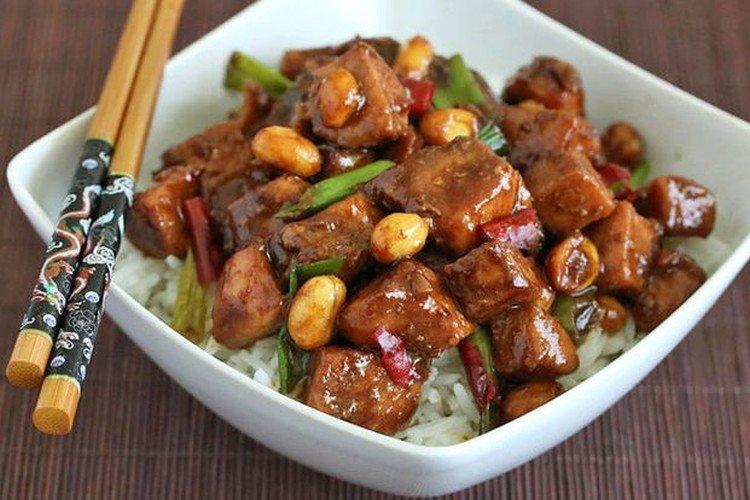 Свинина с арахисом на сковороде - рецепты