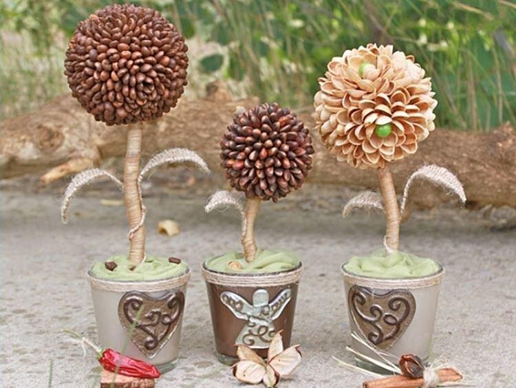 Топиарий из кофейных зерен своими руками - фото и идеи