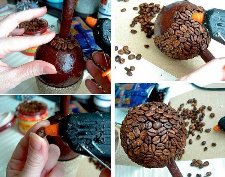 Топиарий из кофейных зерен своими руками - фото и идеи