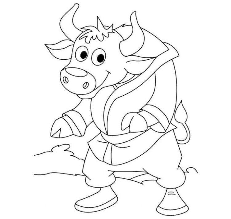 Трафареты Быка на окна к Новому году 2021 - фото