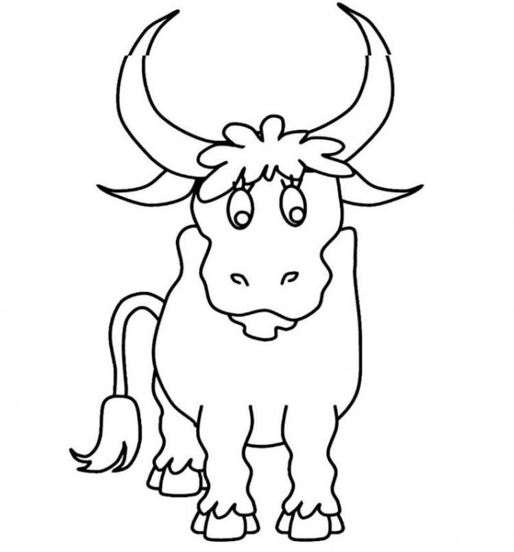 Трафареты Быка на окна к Новому году 2021 - фото