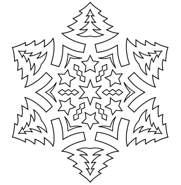 Трафареты снежинок на Новый год 2021 на стены