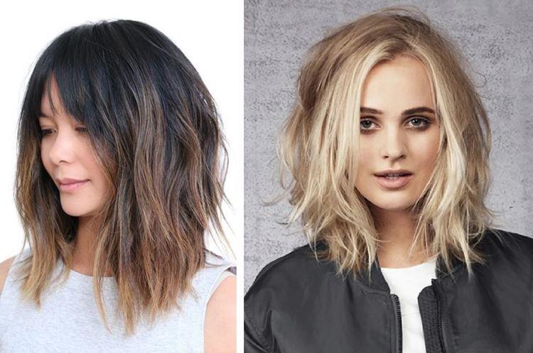 Рваное удлиненное каре без челки