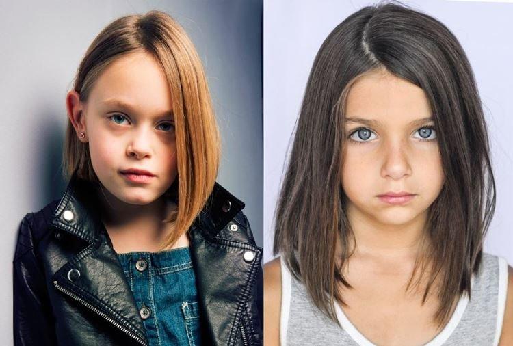 Удлиненное каре без челки для девочек