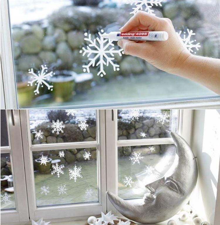 Оконные мелки и маркеры - Украшения на окна к Новому году