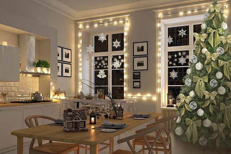 Украшения на окна к Новому году - фото и идеи