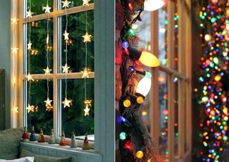 Украшения на окна к Новому году - фото и идеи
