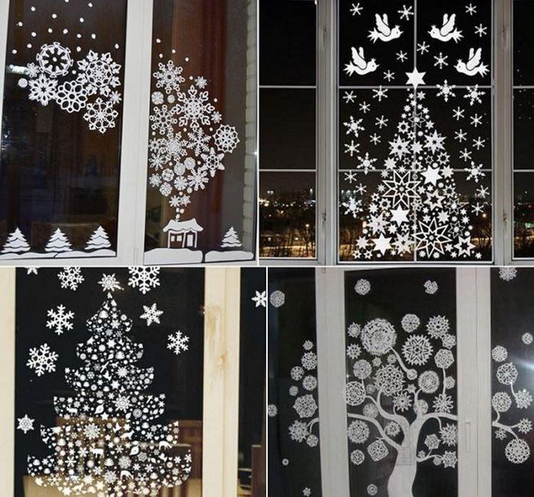 Украшения на окна к Новому году - фото и идеи