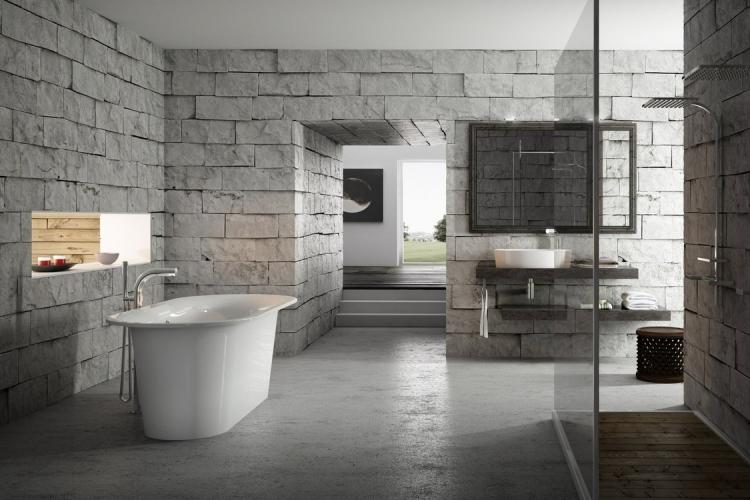 Отделка стен - Дизайн ванной комнаты в современном стиле