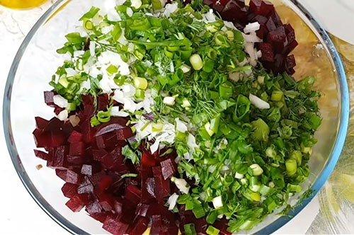 Винегрет с фасолью и зеленью - классический рецепт пошагово