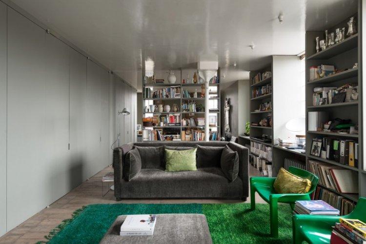 Лофт - Зеленый цвет в интерьере