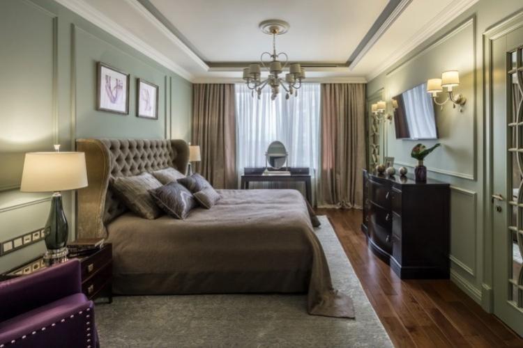 Зеленый цвет в интерьере спальни - дизайн фото