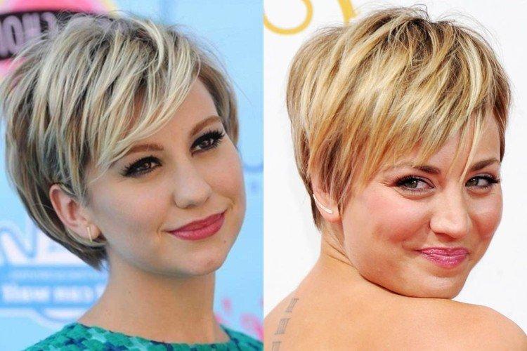 Удлиненная челка - Прически для круглого лица на короткие волосы