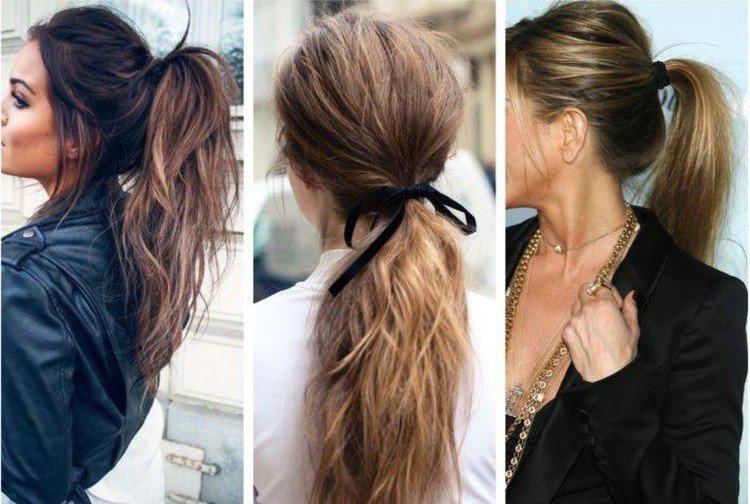 Высокий хвост - Прически для круглого лица на длинные волосы