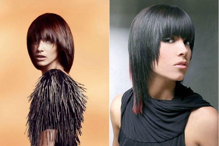 Удлиненный сессон с челкой - Модные женские стрижки 2020 на средние волосы