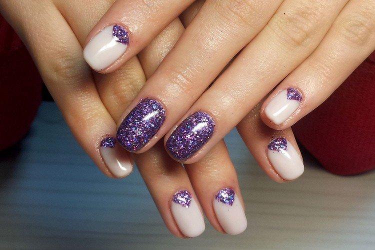 Зимний маникюр с блестками 2020-2021