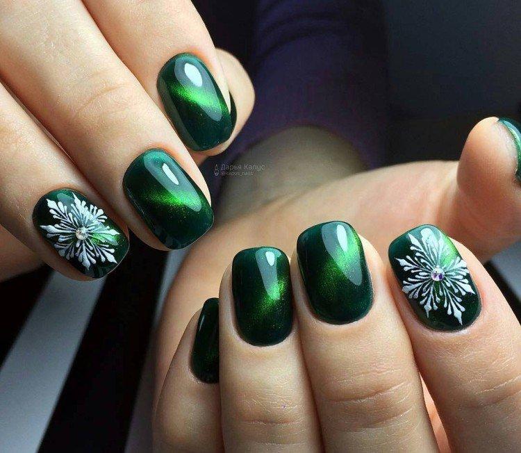 Зимний маникюр кошачий глаз 2020-2021