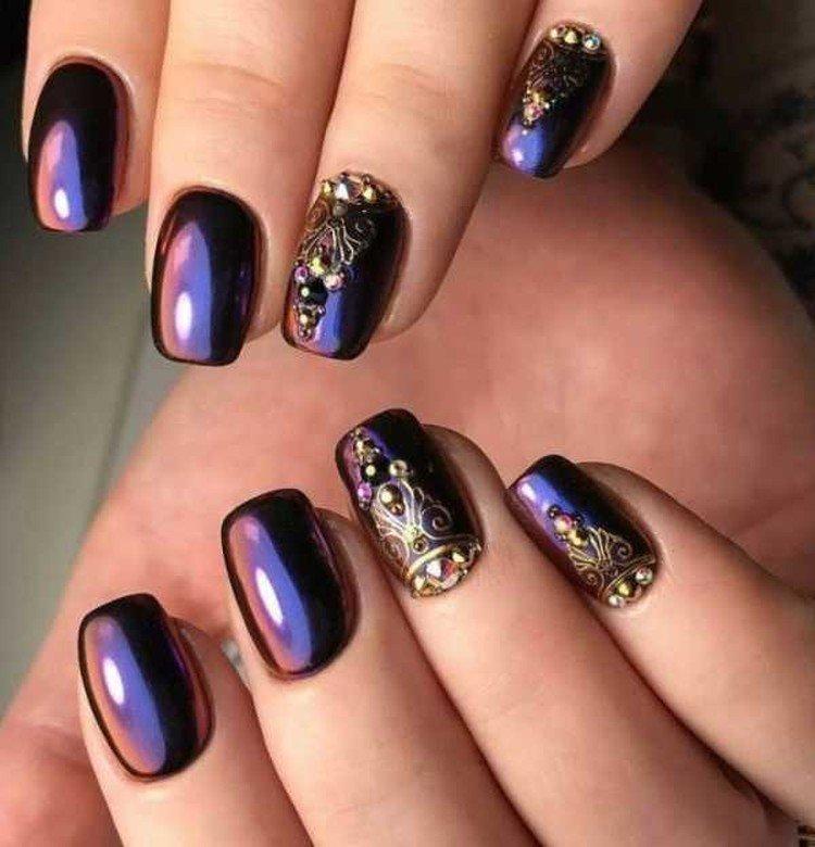 Зимний маникюр с втиркой 2020-2021