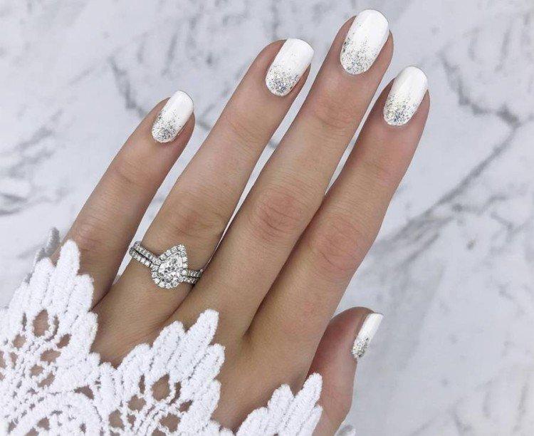 Зимний свадебный маникюр 2020-2021
