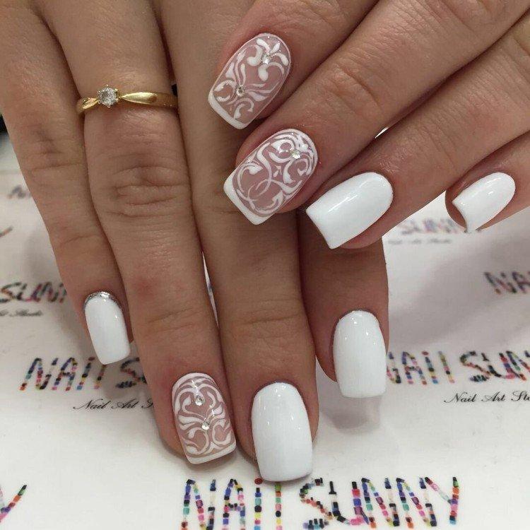 Зимний свадебный маникюр 2020-2021