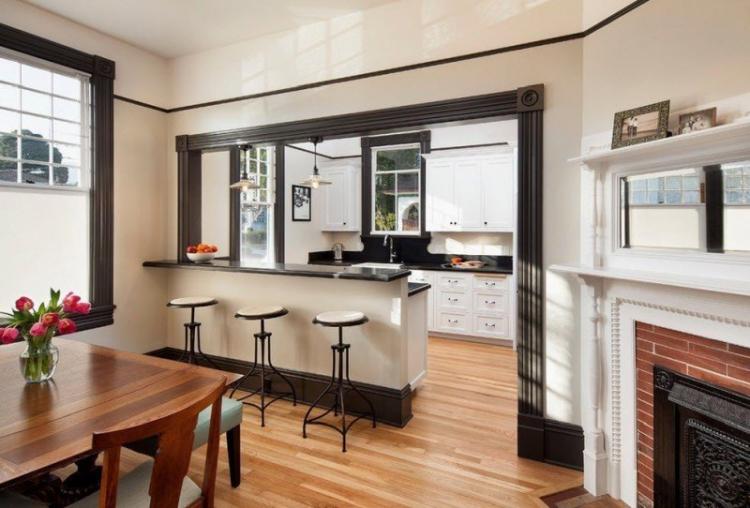 Зонирование кухни и столовой