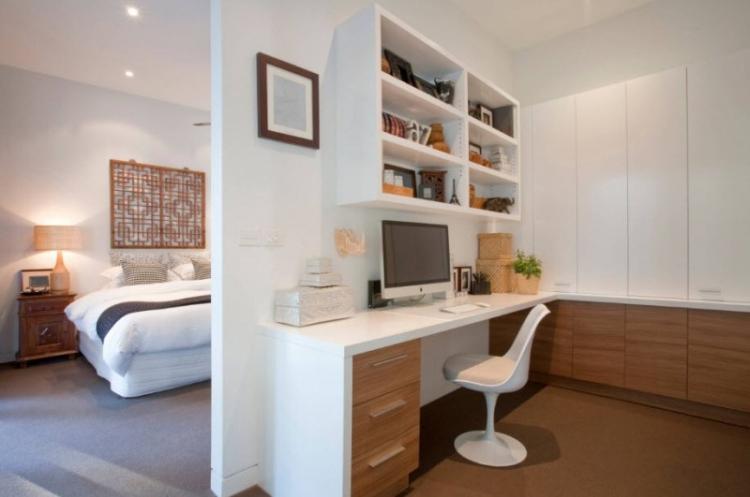 Зонирование спальни и кабинета