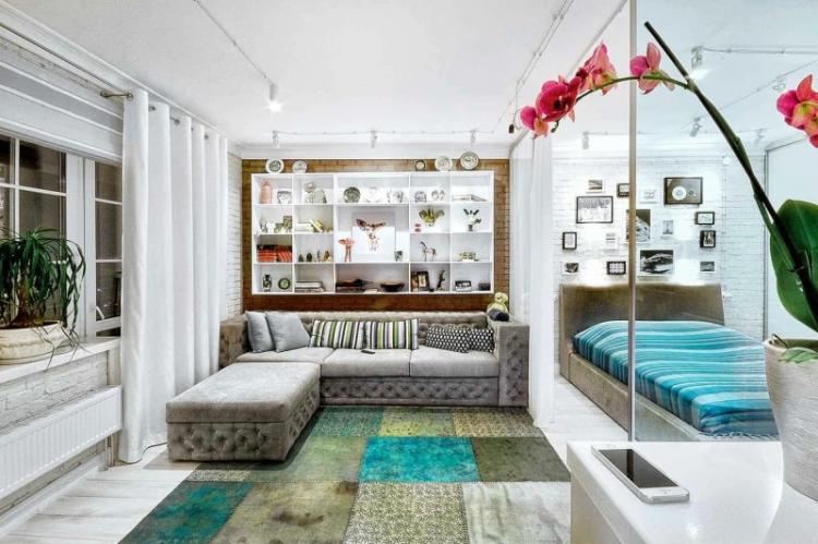 Зонирование комнаты на спальню и гостиную (70 фото)