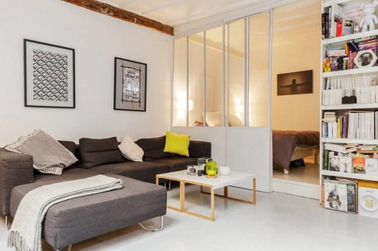 Зонирование комнаты на спальню и гостиную – дизайн фото