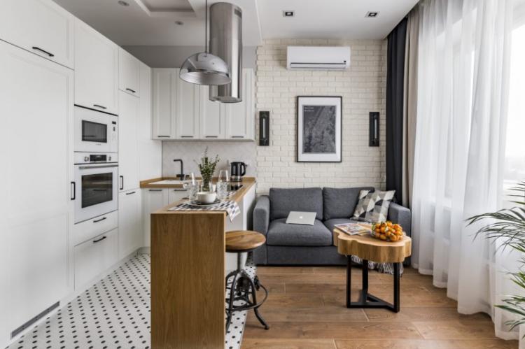 Зонирование кухни и гостиной: 65 красивых идей (фото)