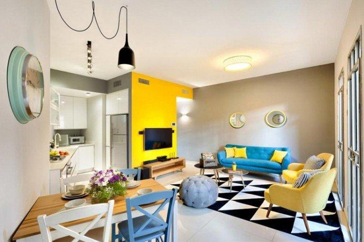 Зонирование кухни и гостиной - дизайн интерьера фото