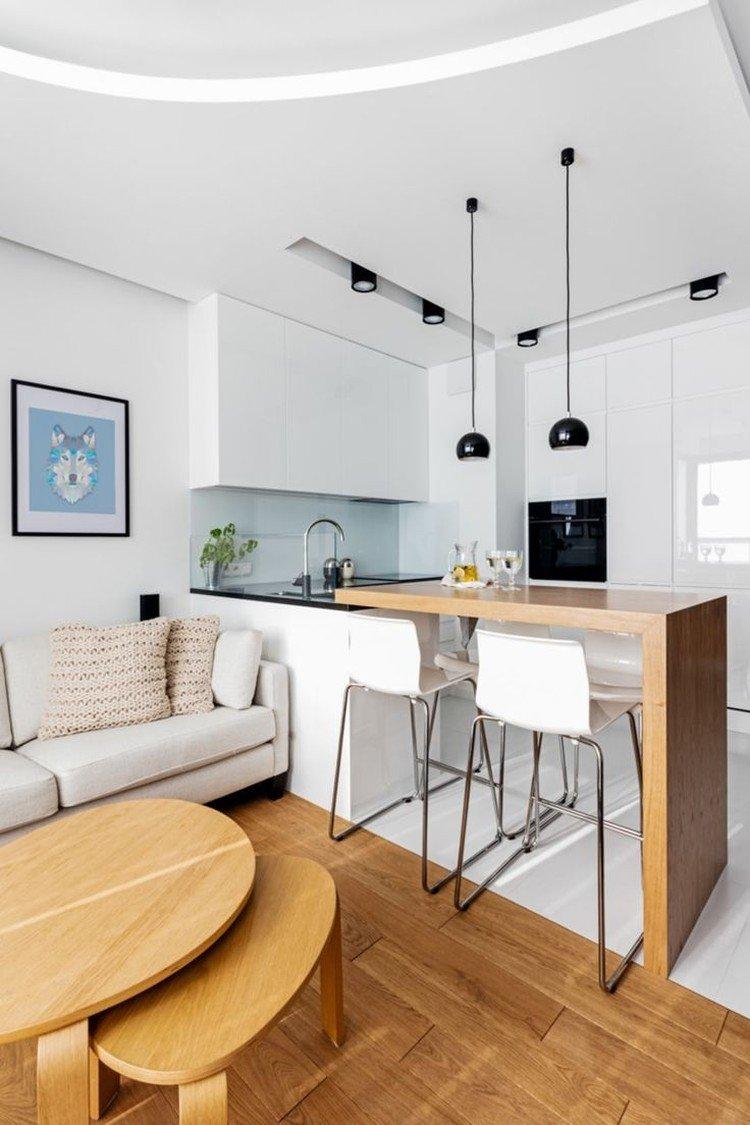 Зонирование кухни и гостиной - дизайн интерьера фото