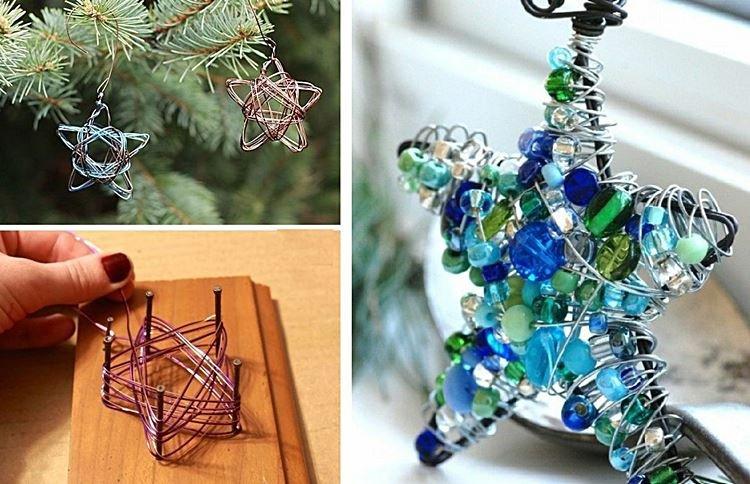 Оригинальная звезда на елку из проволоки своими руками